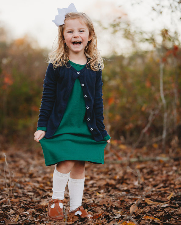 Girls Soft Cotton Button-Down Cardigan | Turquoise