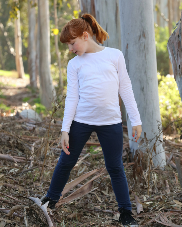 Girl's Hunter Green Organic Cotton Tights School Uniform Tights