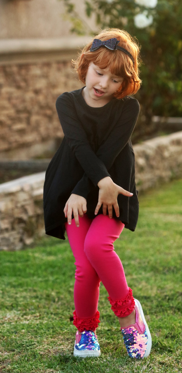 Hot Pink Ruffled Icing Leggings – Little Pink Princess Boutique