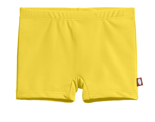 Girls Recycled Nylon UPF 50+ Swim Boy Shorts | Yellow - City