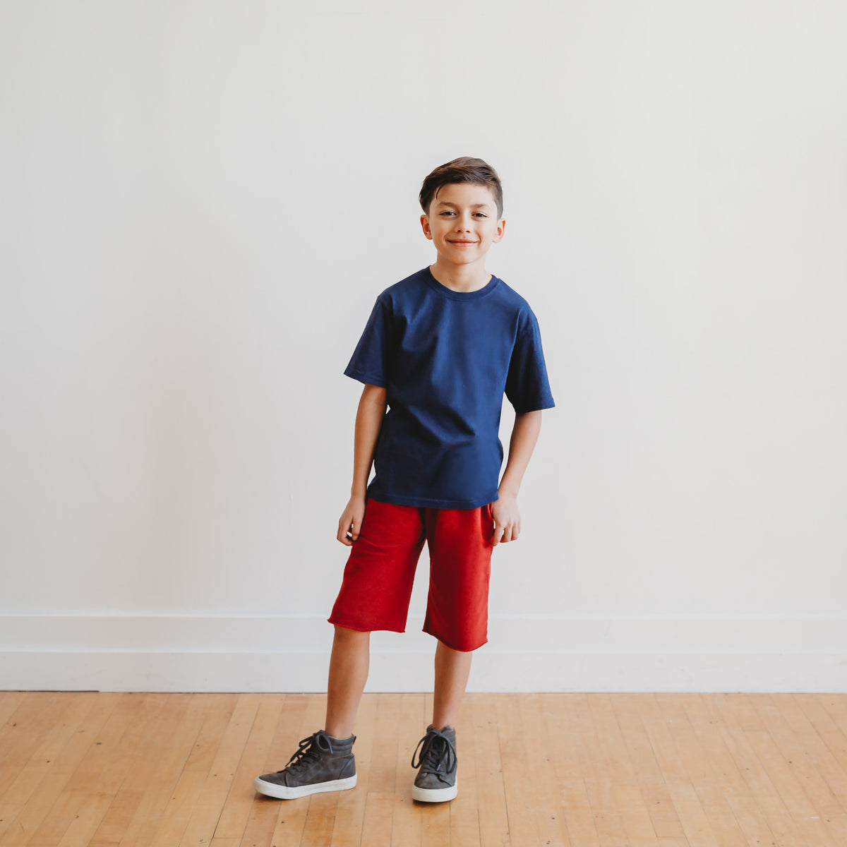 Boys Soft Organic Cotton Jersey Short Sleeve Crew Tee | Black