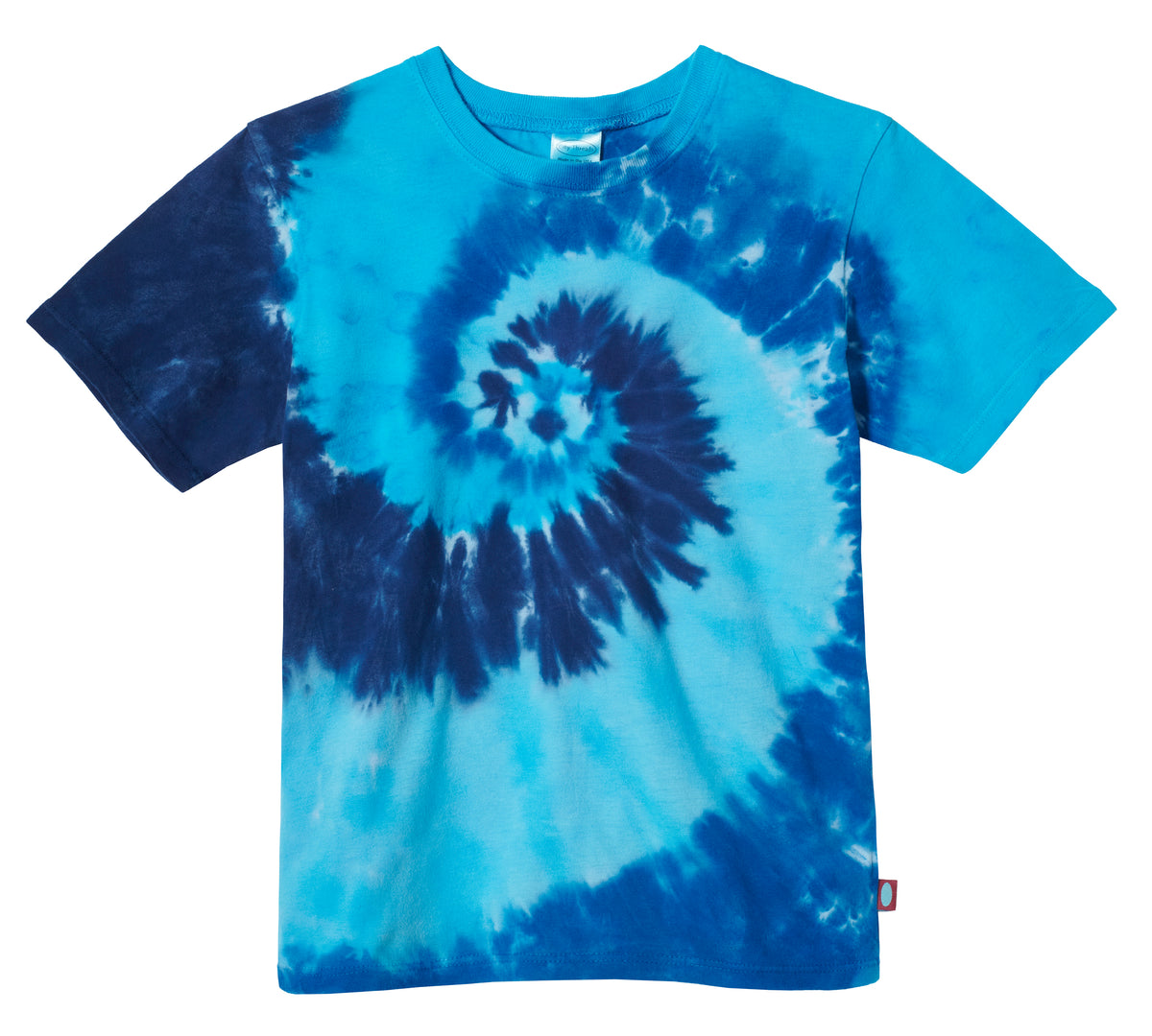 Boys Tie-Dye Soft Organic Cotton Jersey Short Sleeve Crew Tee  | Blues Spiral