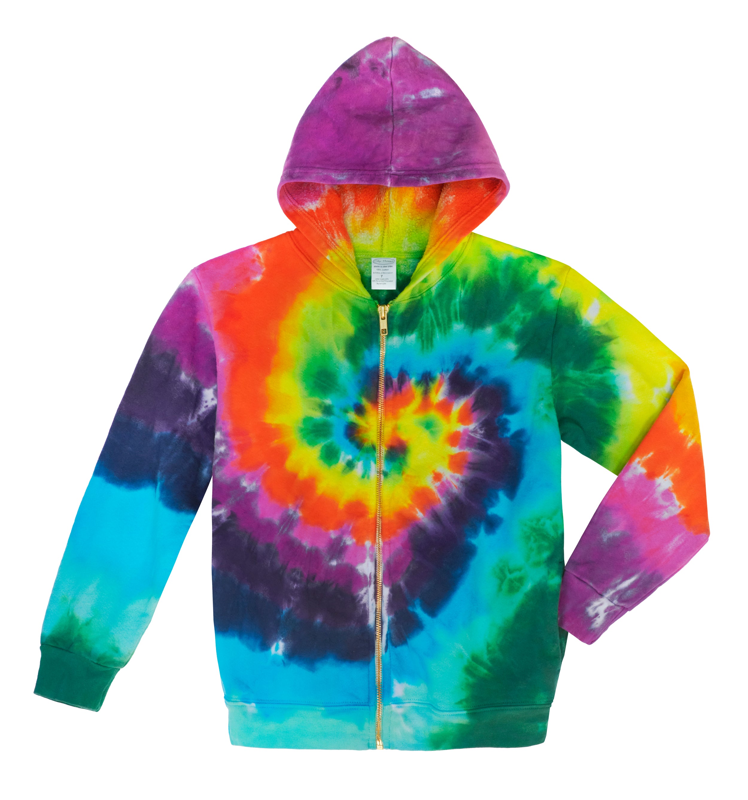 Limited Edition Tie Dyed Soft & Cozy 100% Cotton Fleece Zip Hoodie