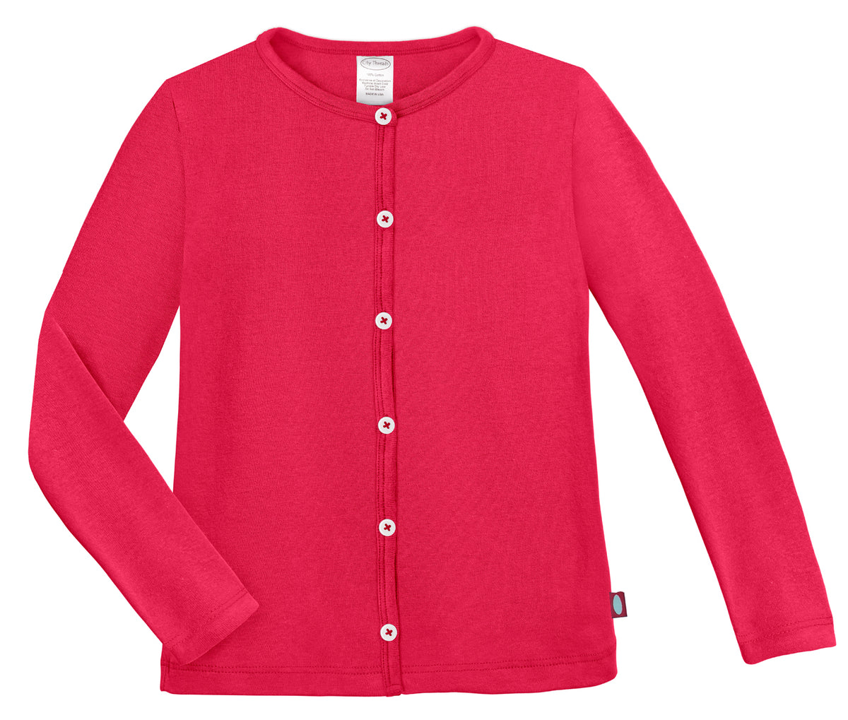 Girls Soft Cotton Button-Down Cardigan | Candy Apple