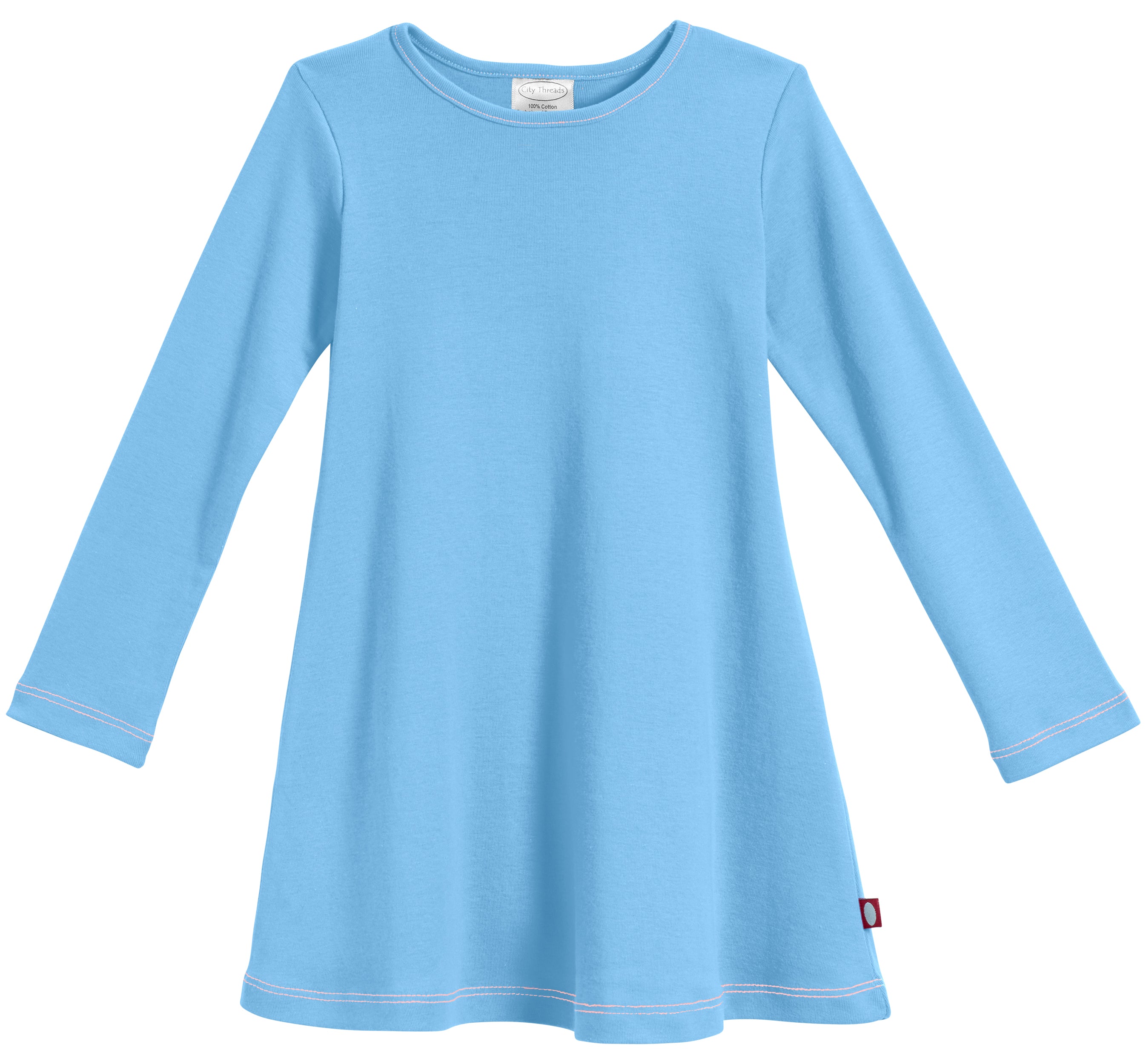 Girls Long Sleeve Peplum Tee 100% cotton baby rib - City Threads USA
