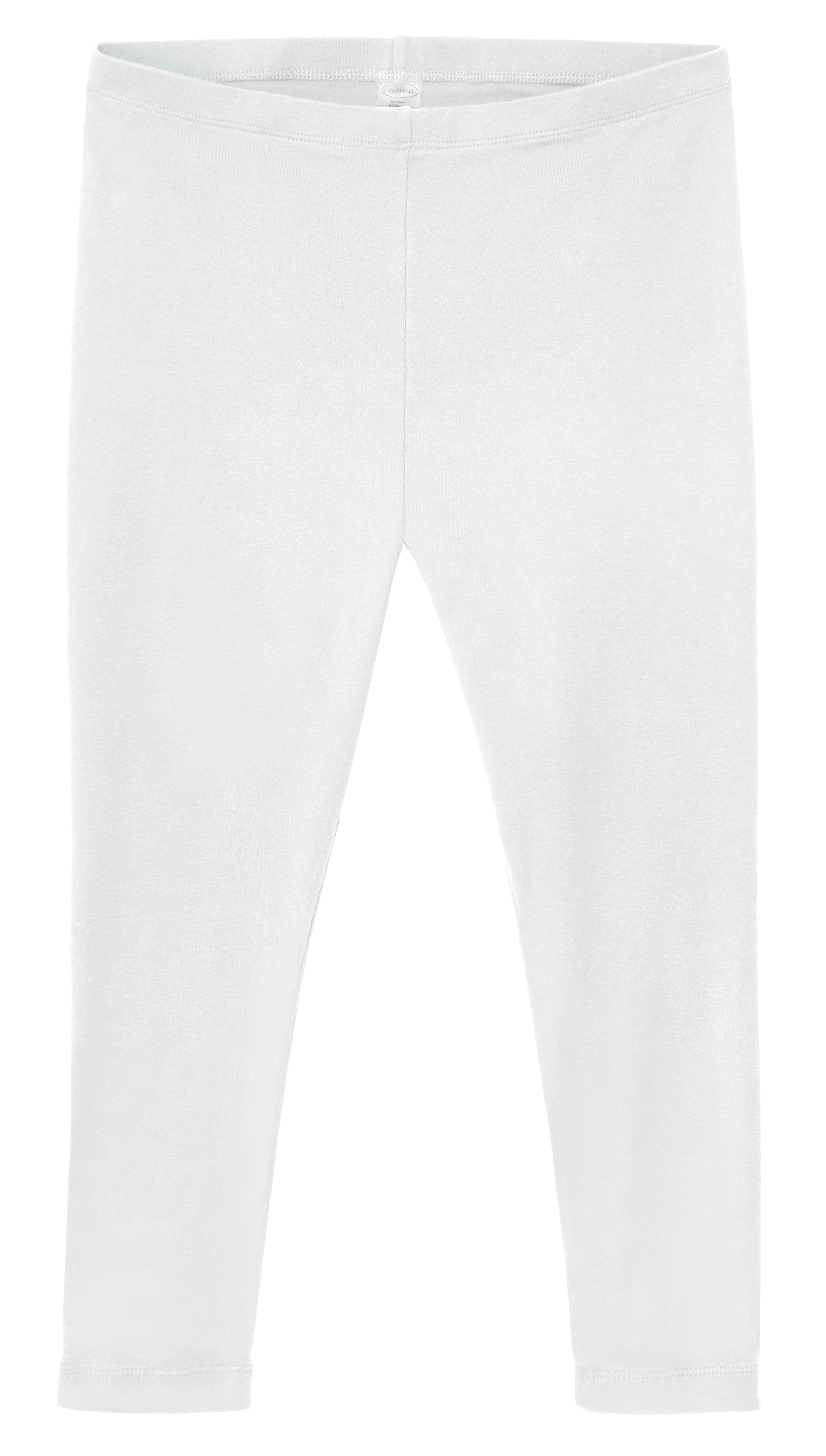 Women s 100 Cotton Soft Capri Leggings White City Threads USA