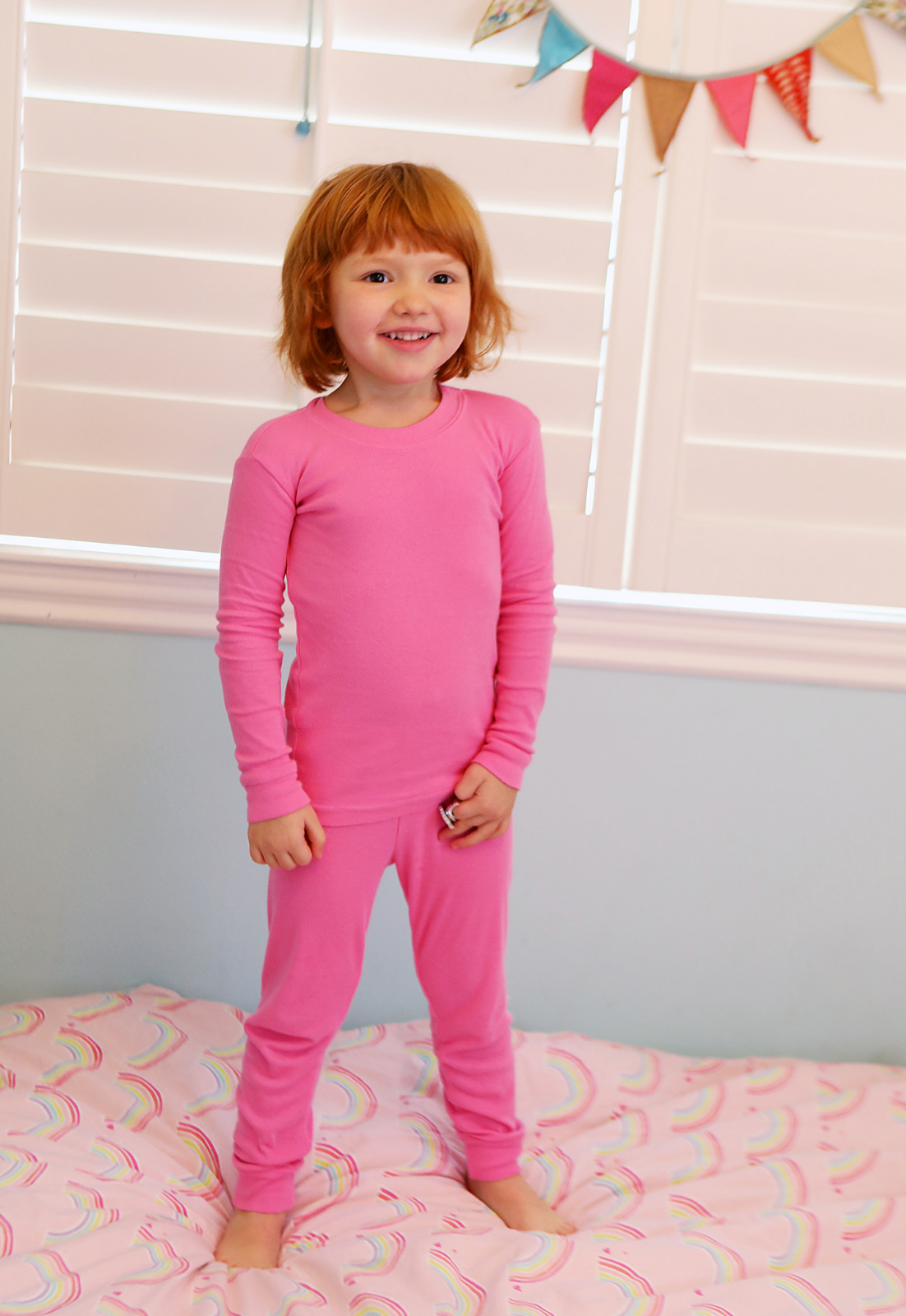 Candy Pink Fleece Pajama Bottoms in CHRISTMAS Pattern