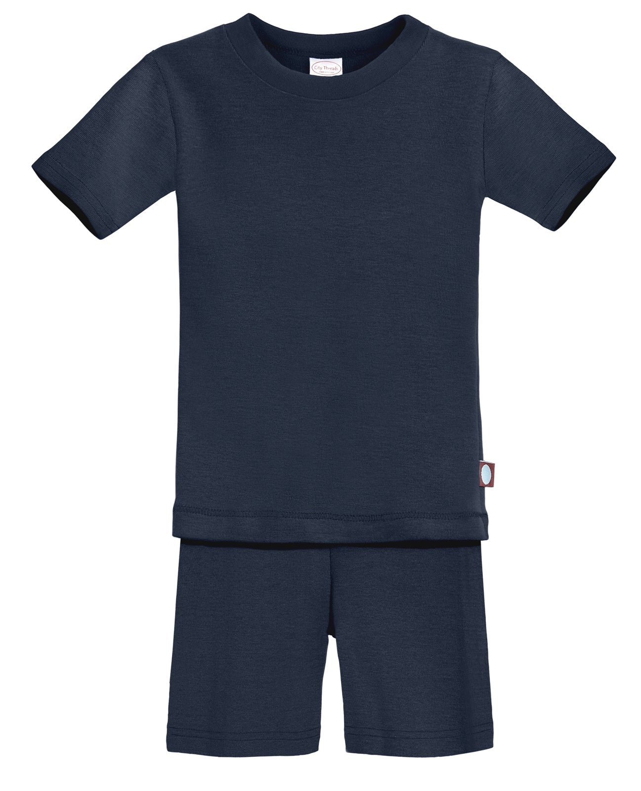 Organic Cotton Short-Sleeve Pajama Set - Blue