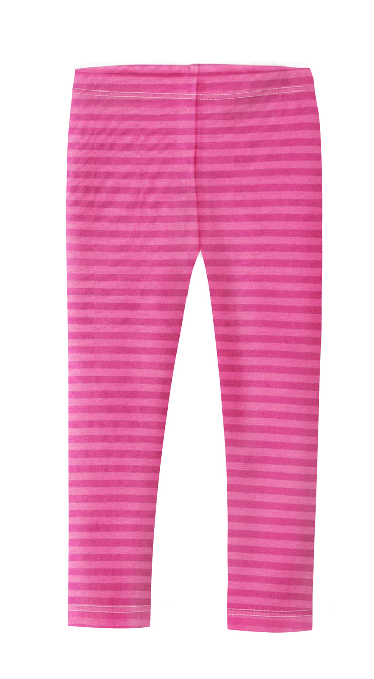 Girls Soft Stripe Leggings  Hot Pink - City Threads USA