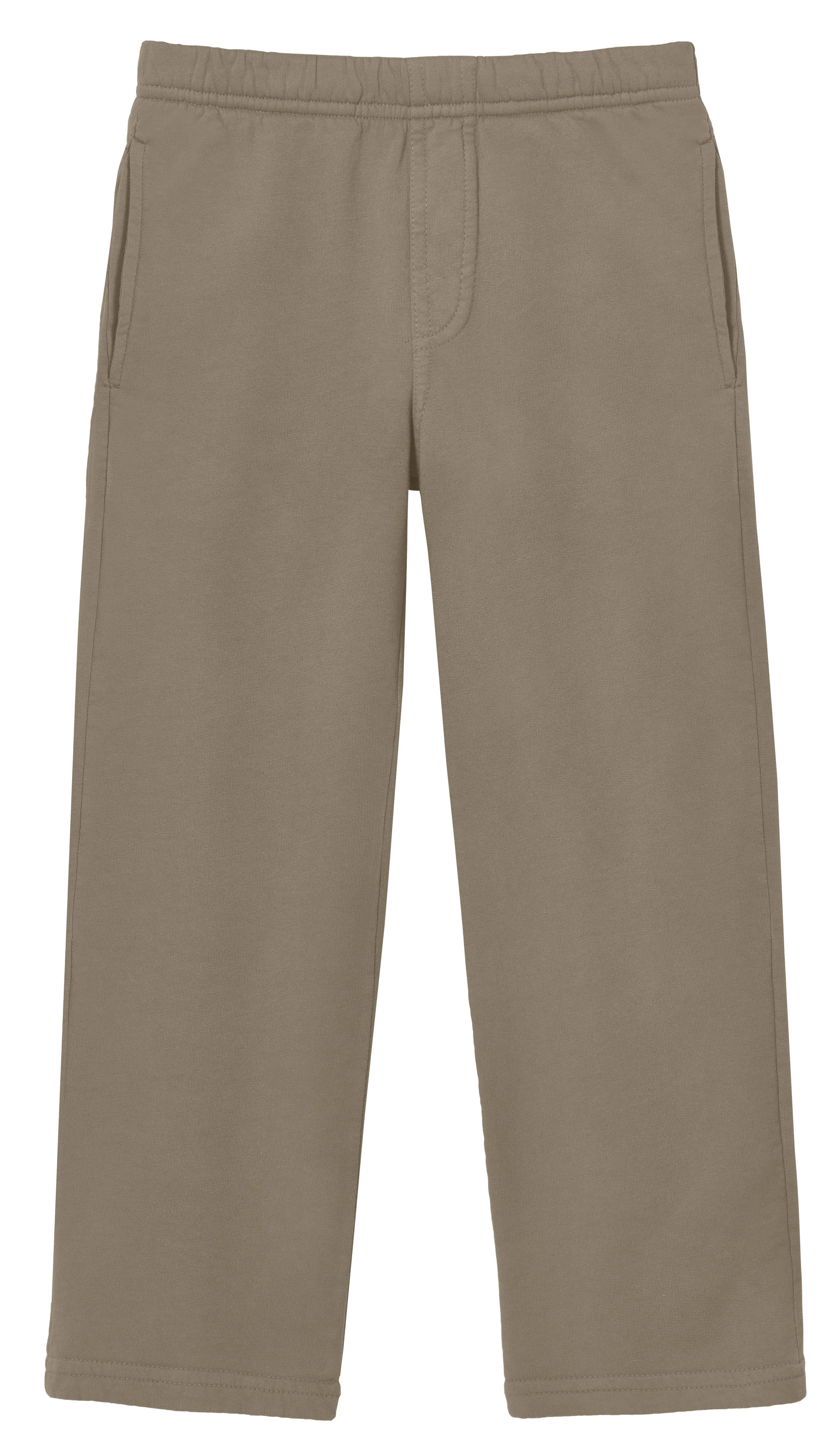 Boys Lightweight Soft Cotton Fleece Straight Leg Pocket Pant | Dark Khaki