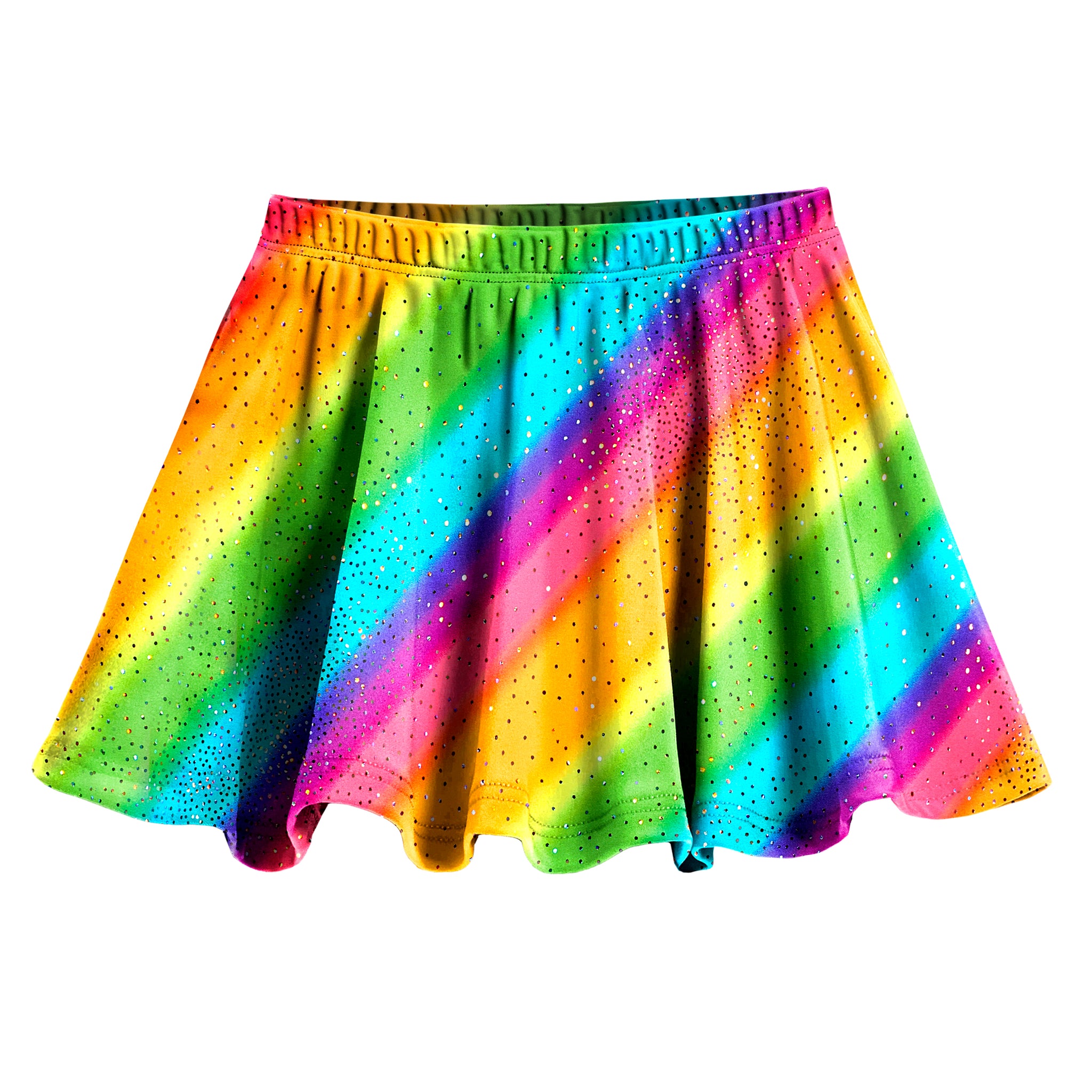 Girls Novelty Circle Skirt  Rainbow Sparkle - City Threads USA