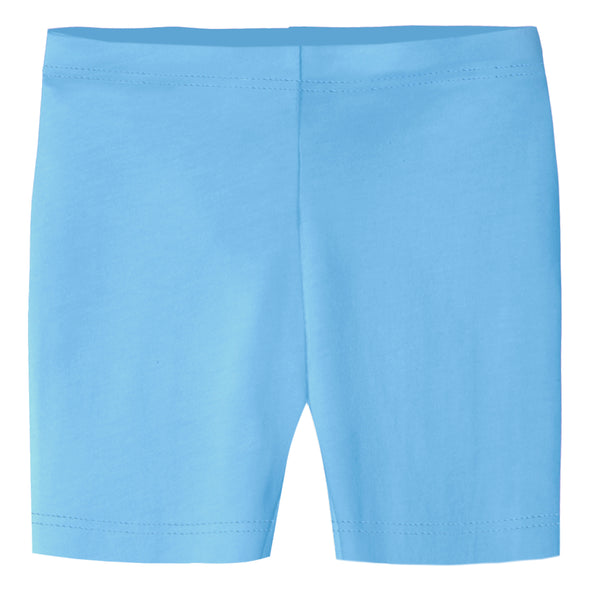 Girls Soft 100 Cotton Bike Shorts Bright Light Blue City Threads USA