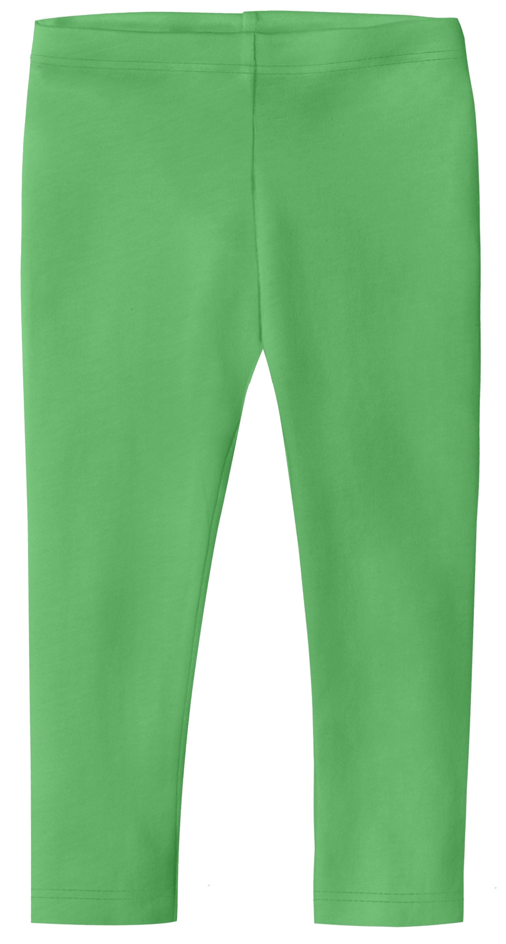 Girls' Cotton Cropped Leggings 320 - Green Print