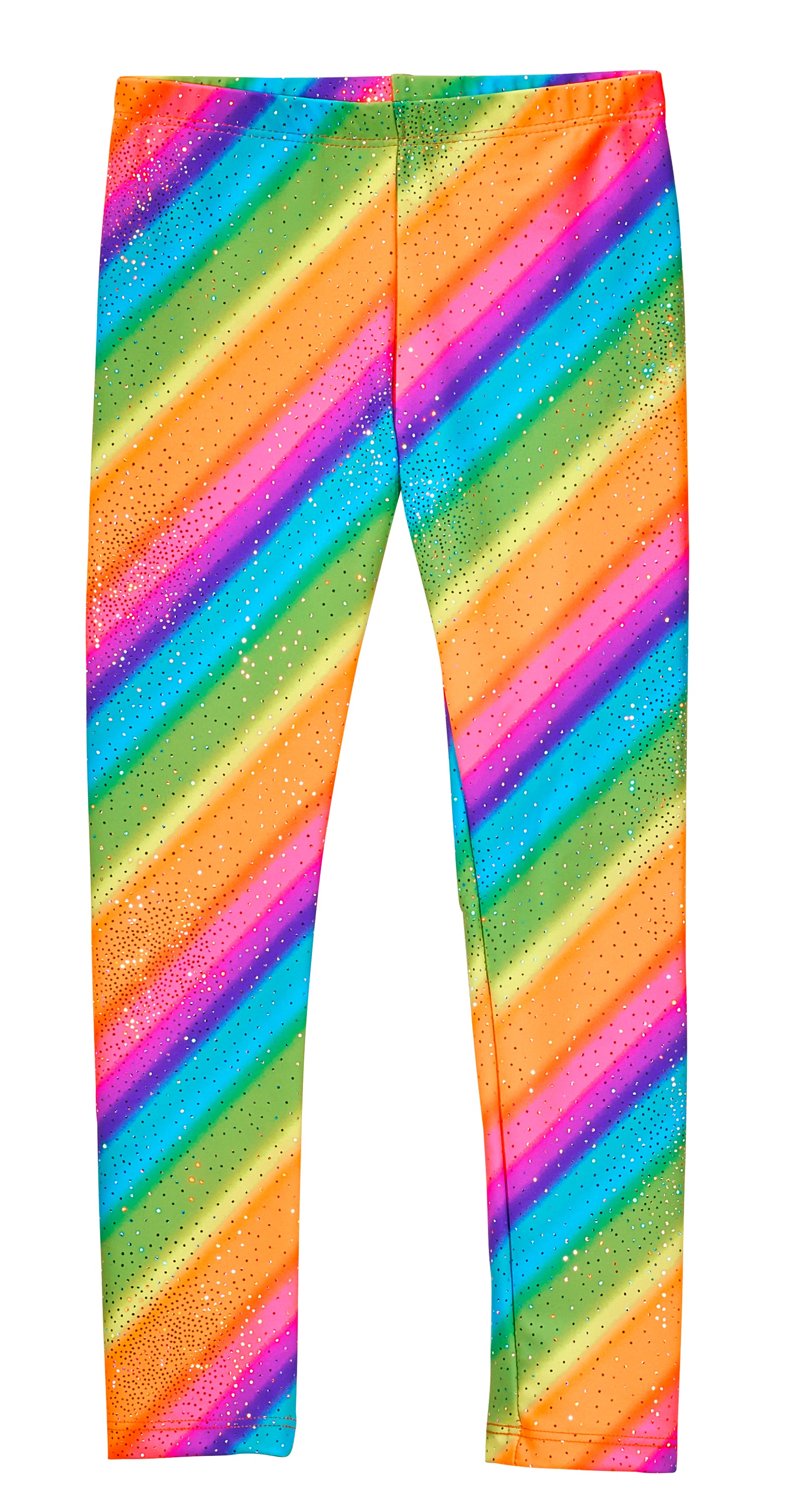 Girls Leggings in Rainbow Glitter Foil –