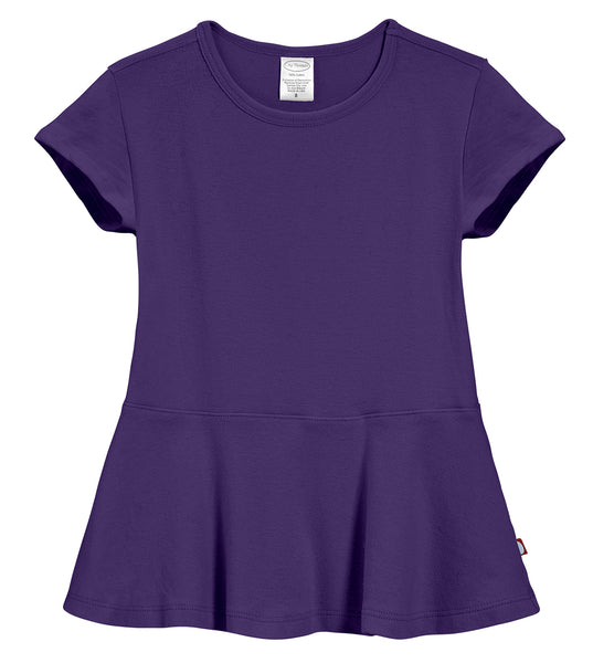 Girls Soft Cotton Short Sleeve Peplum - City Threads USA