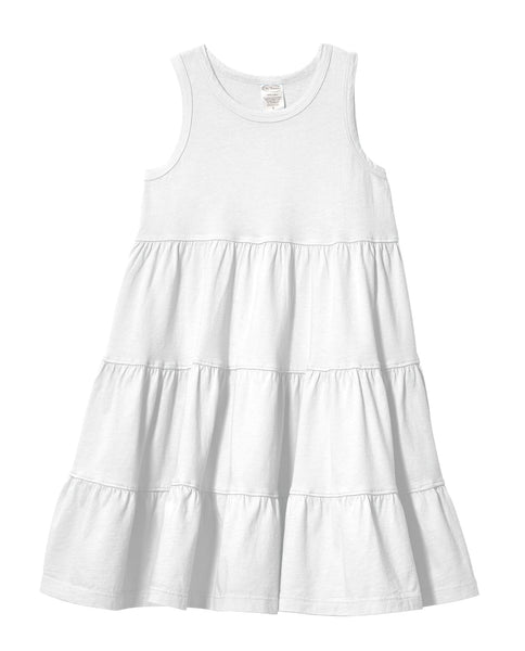 City Threads Girls Soft Cotton Jersey Tiered Tank Dress | Candy Apple, Candy Apple / 10Y